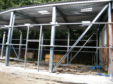 the complete frame and roof